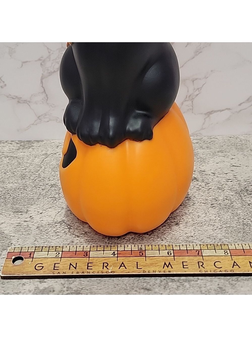 Hyde and Eek Boutique Lighted Blow Mold Black Cat & Halloween Pumpkin - Picture 7 of 10